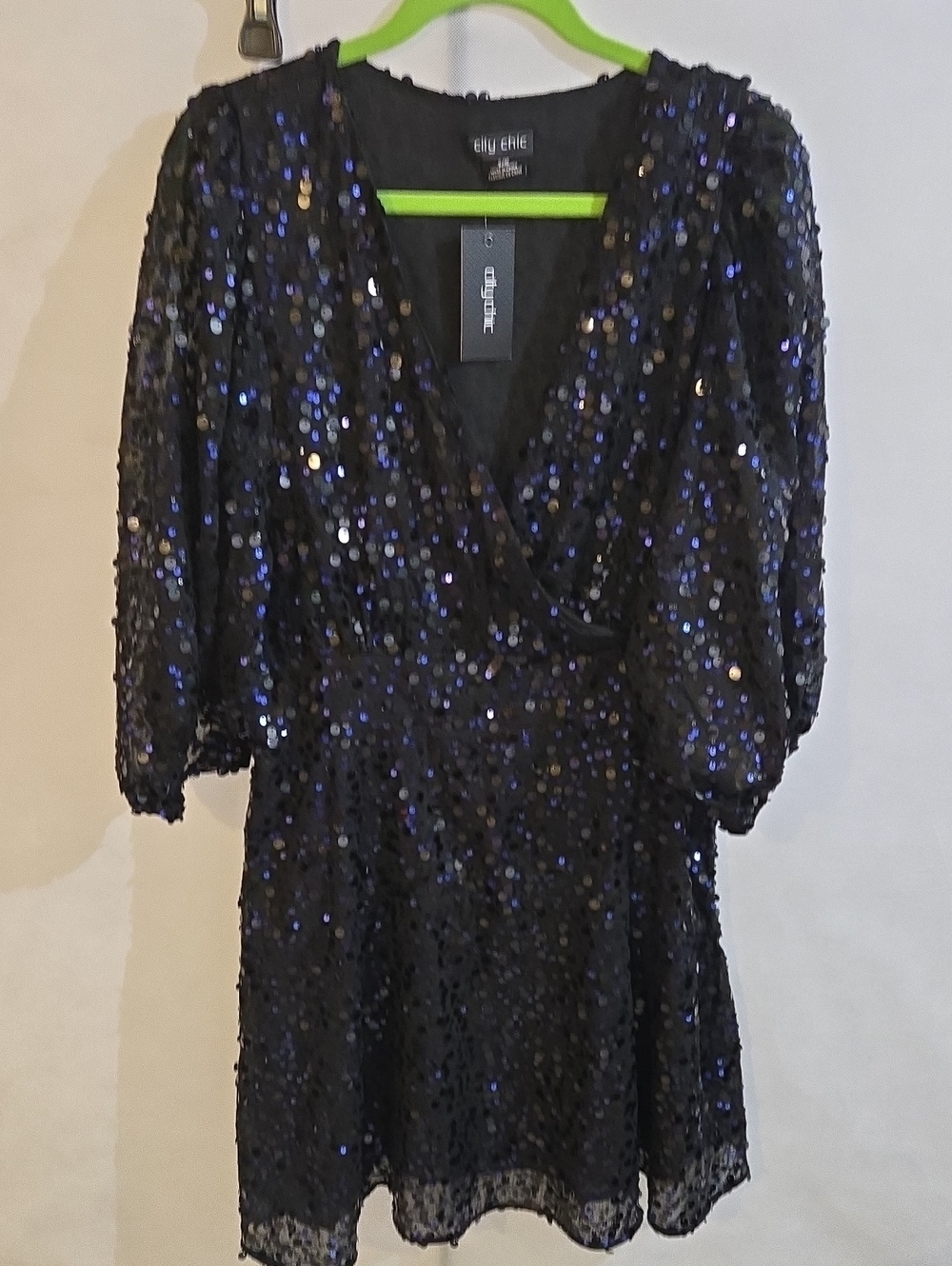 City Chic Sequin Wrap-Style Women's Dress